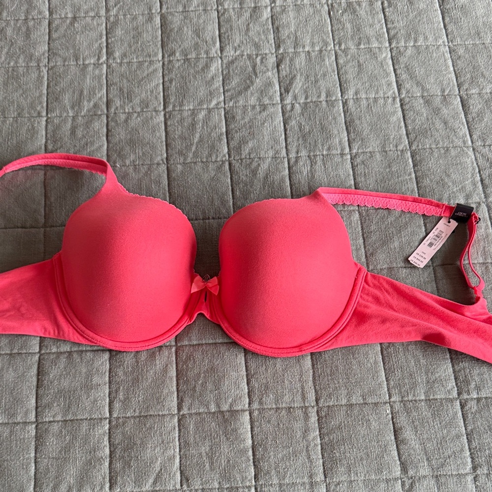 Victoria’s Secret Perfect Coverage Bra 34DD Bright Coral Pink NWT